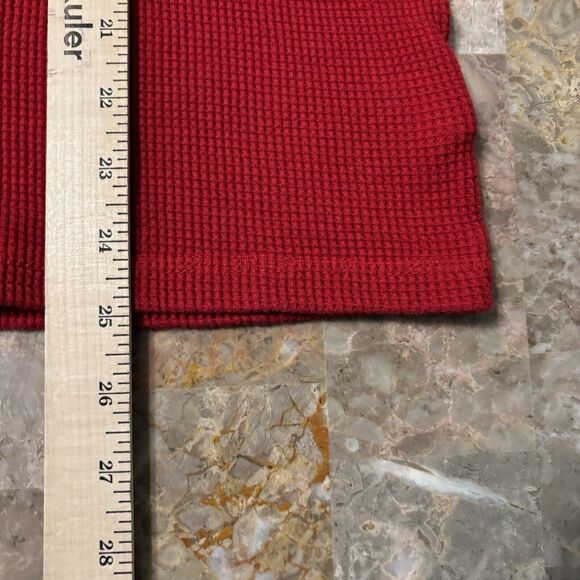 Polo Ralph Lauren Thermal Waffle Knit Shirt Adult L Large Red Preppy Pony Logo - Picture 10 of 13